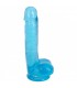 DILDO WITH TESTICLES SLIM STICK BERRY 17"78 CM