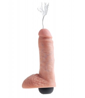 8" SQUIRTING COCK WITH BALLS LIGHT