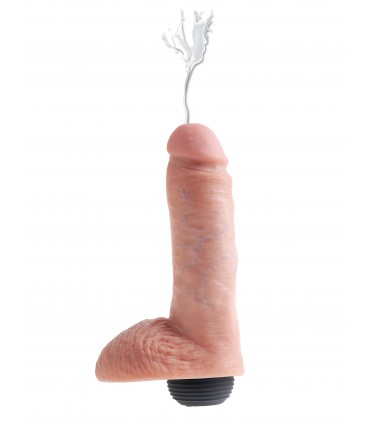 8" SQUIRTING COCK WITH BALLS LIGHT
