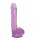 DILDO WITH TESTICLES SLIM STICK GRAPE 17"78 CM