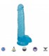 DILDO WITH TESTICLES SLIM STICK BERRY 20"32 CM