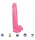 GODE AVEC TESTICULES SLIM BÂTON CERISE 20"32 CM