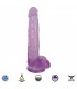 DILDO WITH TESTICLES SLIM STICK GRAPE 20"32 CM