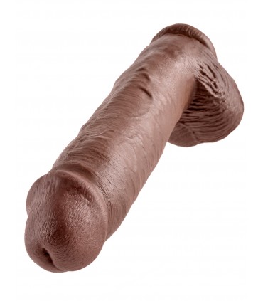11" COCK WITH BALLS BROWN