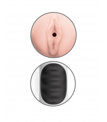 MEGA GRIP VIBRATING STROKER PUSSY WHITE/BLACK/LIGHT