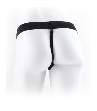 9" HOLLOW STRAP-ON WITH BALLS BROWN/BLACK