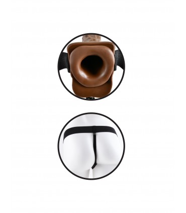 7" HOLLOW STRAP-ON WITH BALL BROWN/BLACK