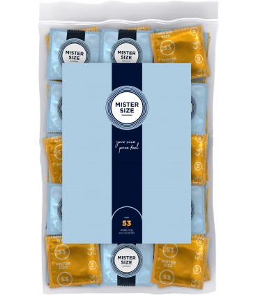 PRÉSERVATIFS MISTER SIZE PURE FEEL EXTRA FINS 53MM 100 UNITÉS