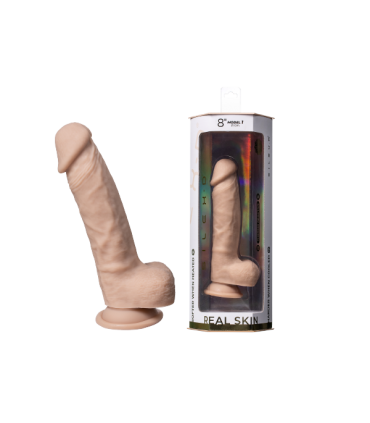 SILEXD DILDO ECHTHAUT MODELL 1 8" FLEISCH MIT HODEN