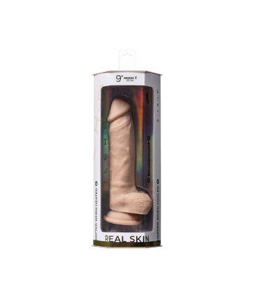 DILDO SILEXD MODELLO IN VERA PELLE 1 9" CARNE CON TESTICOLI