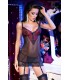 CR4153 CHEMISE NEGRO Y ROJO C/ TANGA S