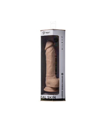 DILDO SILEXD MODELLO IN VERA PELLE 1 9" CARNE CON TESTICOLI