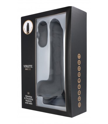 VIBRATEUR RÉALISTE UP & DOWN "R14" NOIR 23CM AVEC TÉLÉCOMMANDE