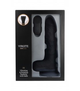 REALISTISCHER VIBRATOR & ROTATOR R10 SCHWARZ 21 CM MIT FERNBEDIENUNG