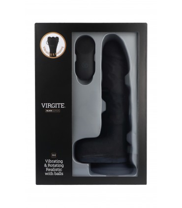 VIBRATORE E ROTORE REALISTICO R10 NERO 21 CM CON TELECOMANDO