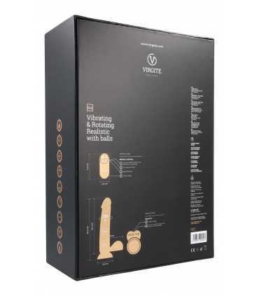 VIBRATORE E ROTORE REALISTICO R10 NERO 21 CM CON TELECOMANDO