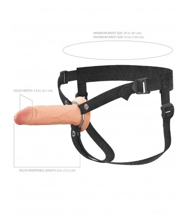 STRAP-ON CAVO IN SILICONE DA 6" - DOPPIA DENSITÀ