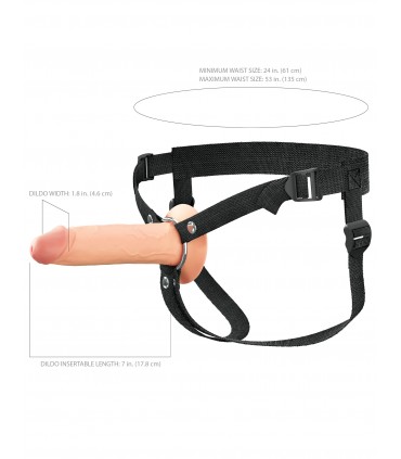 STRAP-ON CREUX EN SILICONE 7" - DOUBLE DENSITÉ