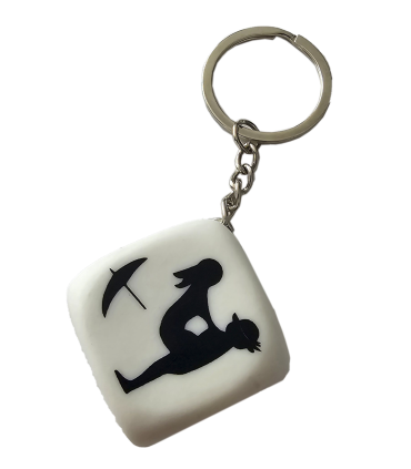 WHITE DICE KEYCHAIN POSITIONS PACK OF 12 UNITS
