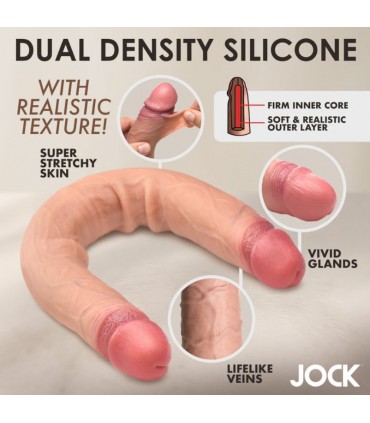 DOUBLE SILICONE DILDO JOCK REAL SKIN 40 CM