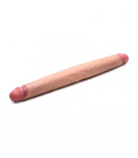 DOBLE DILDO SILICONA JOCK REAL SKIN 40 CM