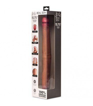 DOUBLE SILICONE DILDO JOCK REAL SKIN 40 CM