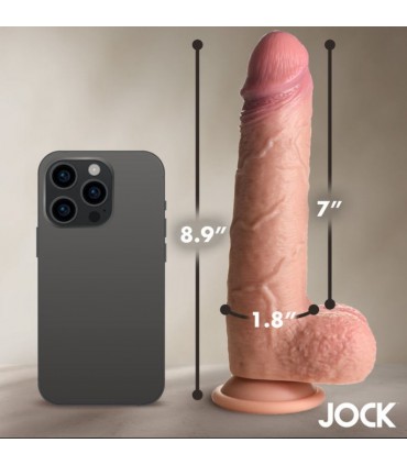 GODE EN SILICONE JOCK REAL SKIN 22'86 CM AVEC BOULE