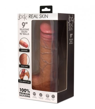 GODE EN SILICONE JOCK REAL SKIN 22'86 CM AVEC BOULE