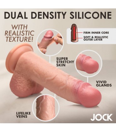 GODE EN SILICONE JOCK REAL SKIN 20'32 CM AVEC BOULE