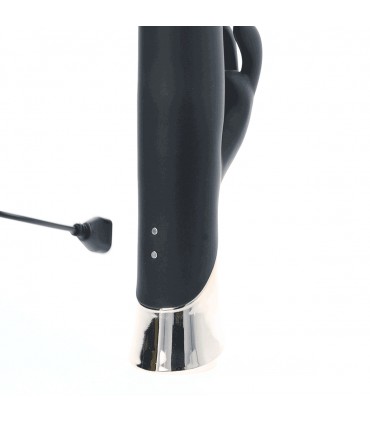 CINNAMON RECHARGEABLE SILICONE VIBRATOR WITH TAPPING RABBIT