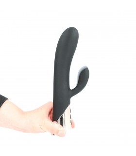 CINNAMON RECHARGEABLE SILICONE VIBRATOR WITH TAPPING RABBIT