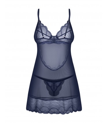 NIGHTLY BLUE CHEMISE & THONG   XS/S