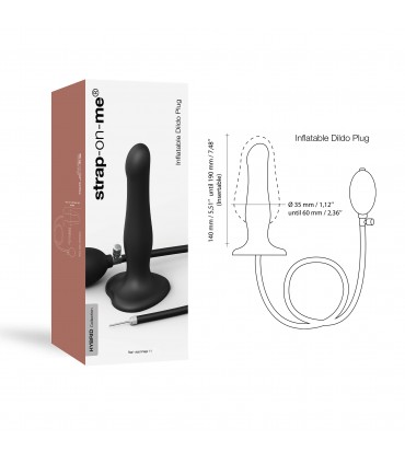 SCHWARZER AUFBLASBARER SILIKON-DILDO-STECKER