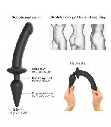 DILDO SWTICH PLUG-IN SEMI-REALISTICO NERO S