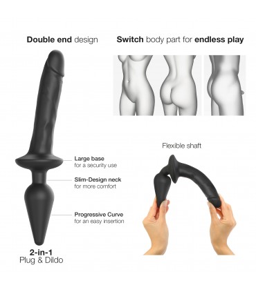 DILDO SWTICH PLUG-IN REALISTICO NERO L