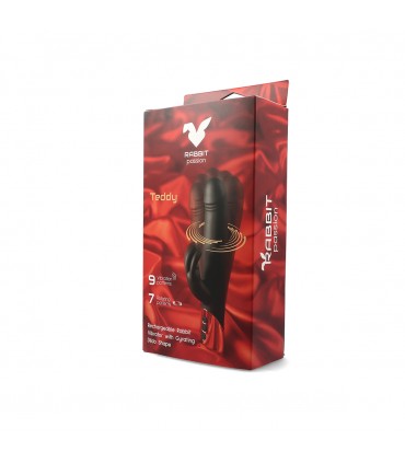VIBRATORE TEDDY RICARICABILE CONIGLIO CON FORMA DILDO GIREVOLE