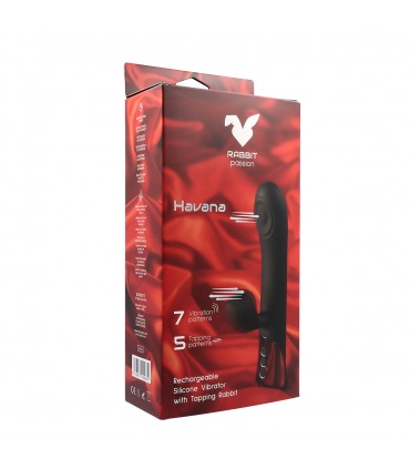 HAVANA WIEDERAUFLADBARER SILIKONVIBRATOR MIT ANSCHLAGKANINCHEN UND ANSCHLAGWELLE