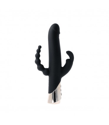 VIBRATORE A CONIGLIO RICARICABILE HARLEQUIN CON FORMA DILDO GIREVOLE