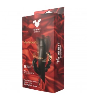 HARLEQUIN WIEDERAUFLADBARER KANINCHENVIBRATOR MIT GIRIERENDEM DILDO