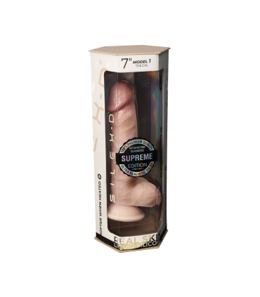 SILEXD DILDO PREMIUM VERA PELLE MODELLO 1 7" CON TESTICOLI