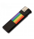 BRIQUET RECHARGEABLE NOIR 12 POINTS AVEC DRAPEAU ARC-EN-CIEL