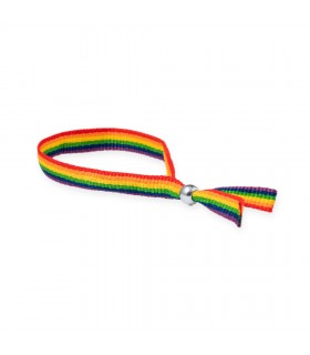 12 Regenbogenflaggen-Armbänder mit Silberperlen