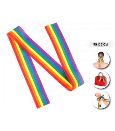 12 rubans de drapeau arc-en-ciel de 90 x 5 cm