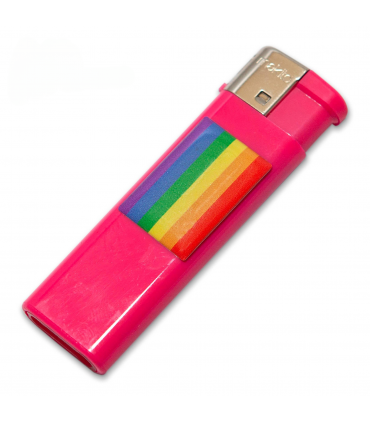 12 FUCHSIA RAINBOW FLAG RECHARGEABLE LIGHTER