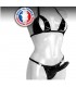 CONJUNTO VINILO STRAP-ON NEGRO