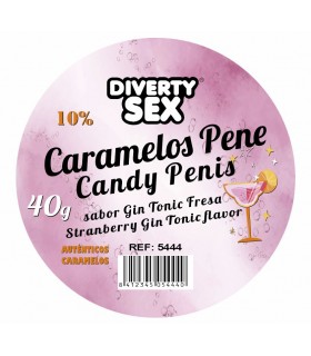 12 BOTES DE 20 CARAMELOS PENE CON SABOR GIN TONIC