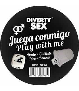 12 DADO DURO BLANCO 3 X 3 CM POSTURAS HETERO CON CUBILETE