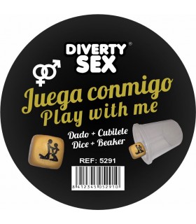 12 DADO DURO DORADO 3 X 3 CM POSTURAS HETERO CON CUBILETE