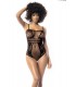MOD. 1103 Netz-Bodysuit Schwarz OS