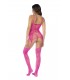 MOD. 1105 Netzstrümpfe, Halsausschnitte & Träger, neonpink OS